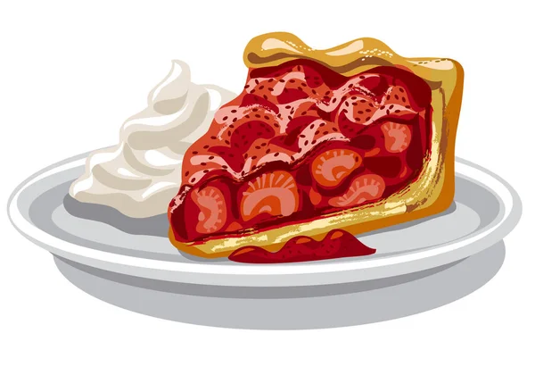 Pastel de fresa al horno — Vector de stock