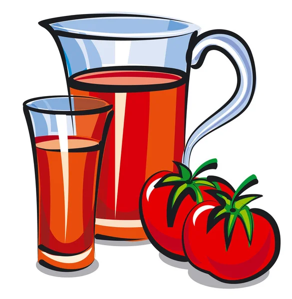 在罐子里的番茄汁 — 图库矢量图片