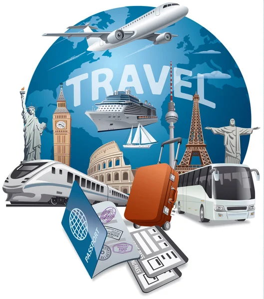Traveling and cruising — Stock Vector