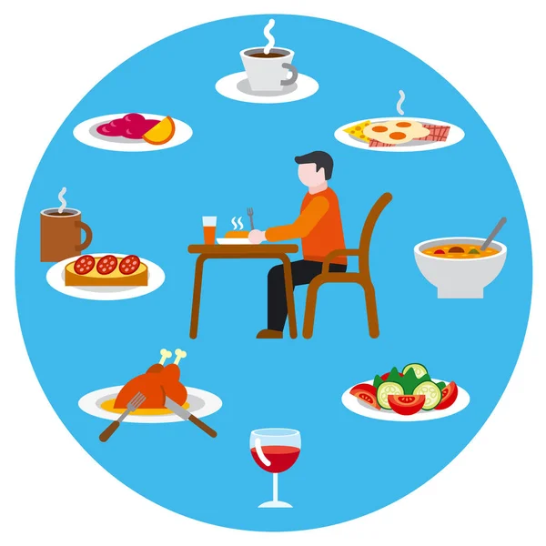 Voedsel en maaltijd pictogrammen — Stockvector