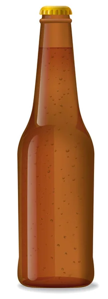 Коричнева пляшка пива — стоковий вектор