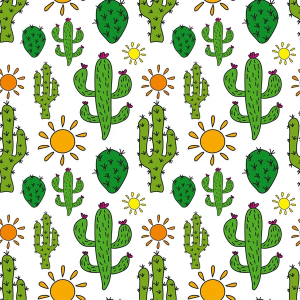 Cactus seamless pattern — Stock Vector