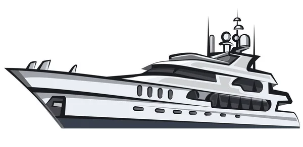 Yacht à moteur de luxe — Image vectorielle