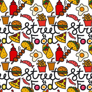 Sokak gıda seamless modeli