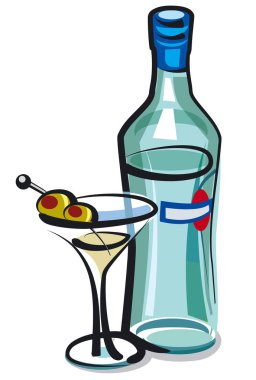 Zeytinli martini kokteyli.