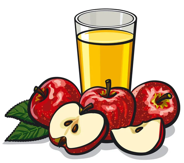 Скло яблучного соку — стоковий вектор