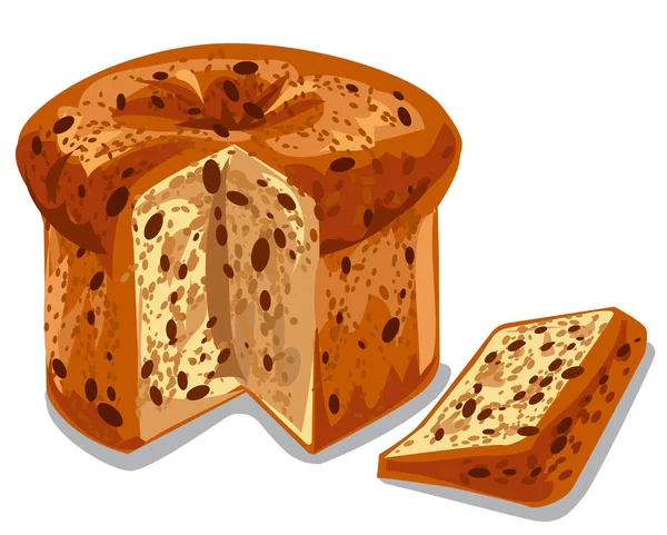 Pişmiş panettone kek — Stok Vektör