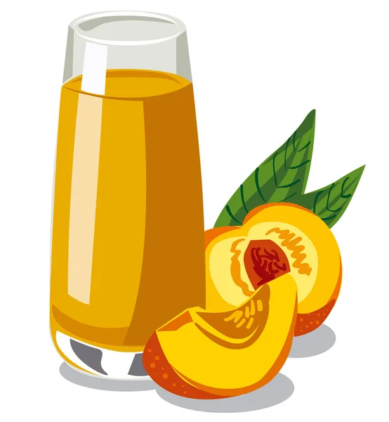 Fresh peach juice — Stock Vector