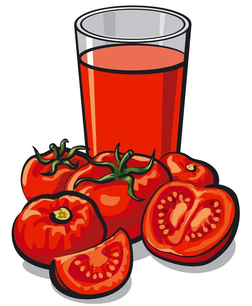 Suco de tomate fresco — Vetor de Stock