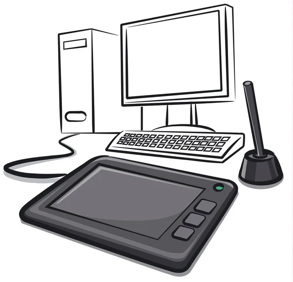 Digital graphics tablet — Stock Vector