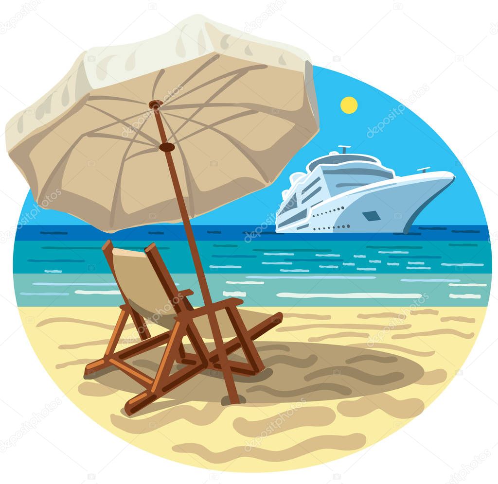 beach resort and cruise ship