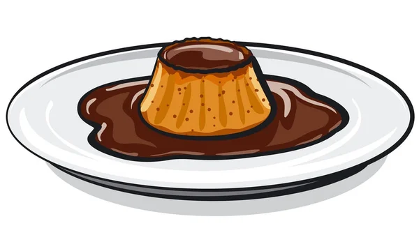 Шоколадный пирог с карамелью — стоковый вектор
