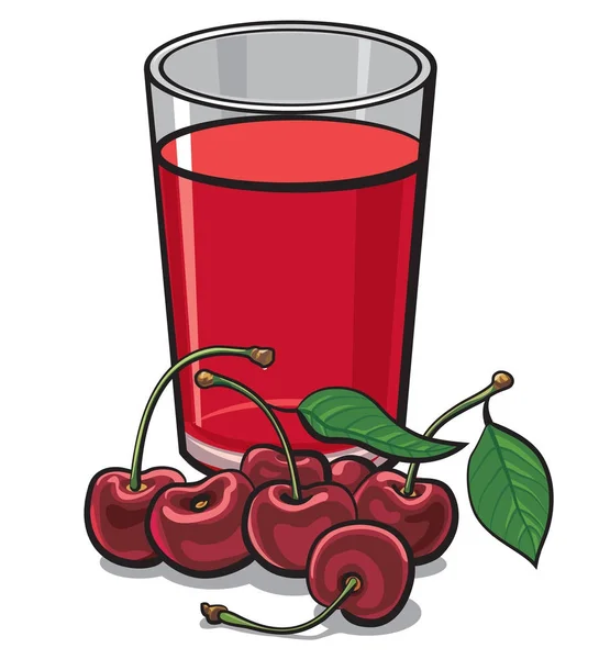 Cherry glass juice — Stock Vector