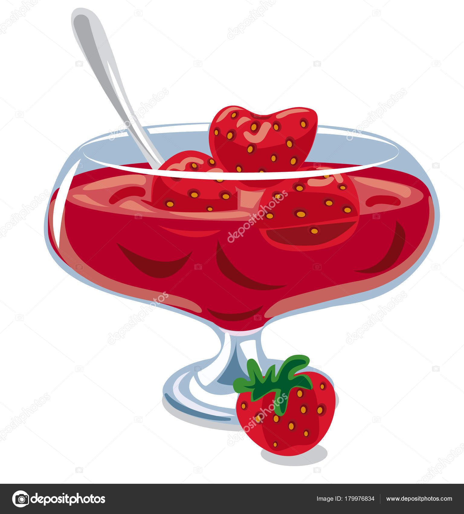 Strawberry jam in jar — Stock Vector © olegtoka1967 #179976834