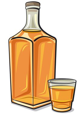  bir bardak viski şişesiyle