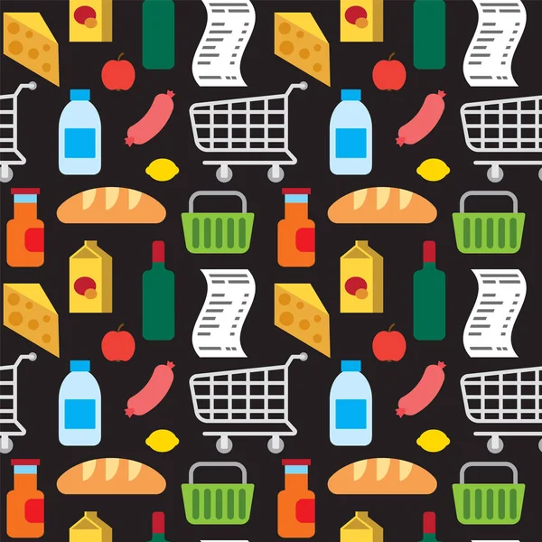 supermarket products seamless pattern