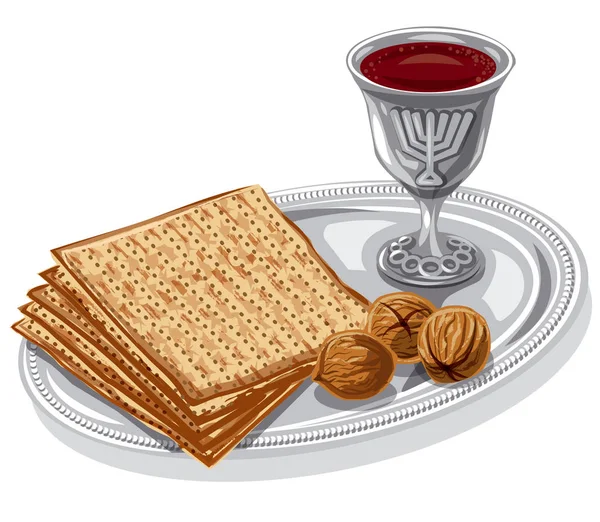 Tradicional judeu matzoh — Vetor de Stock