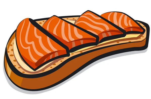 Sandwich au saumon — Image vectorielle