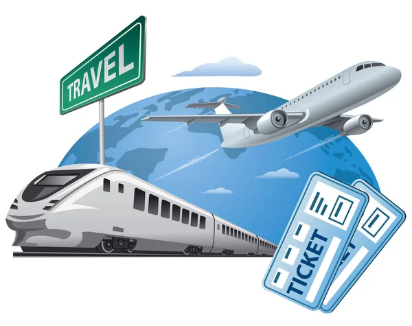 Viajes y transporte — Vector de stock