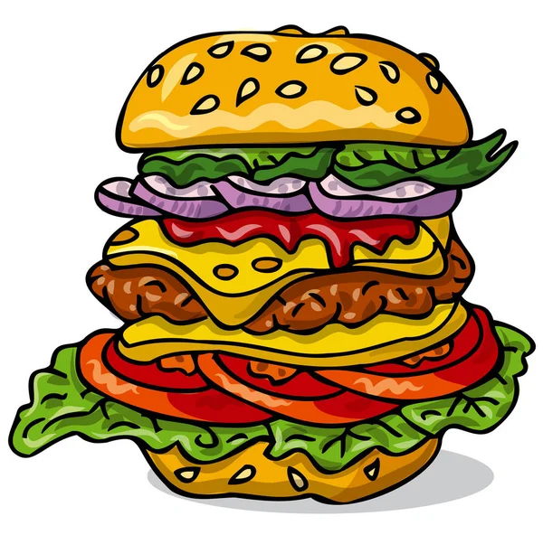Hamburger sendvič — Stockový vektor