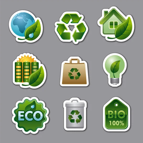 Eco stickers — Stock Vector