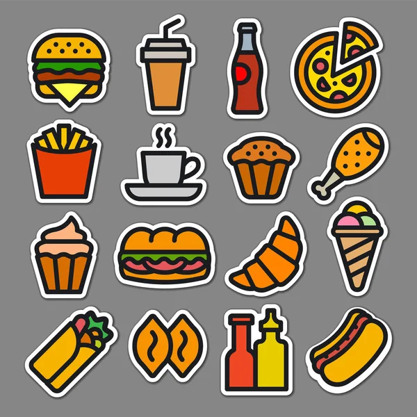 Autocolante fast food — Vector de stoc