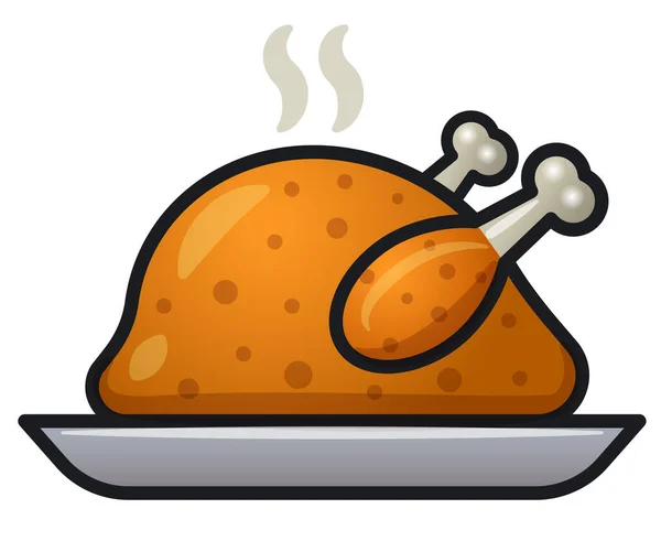 Baked chicken — Stock Vector