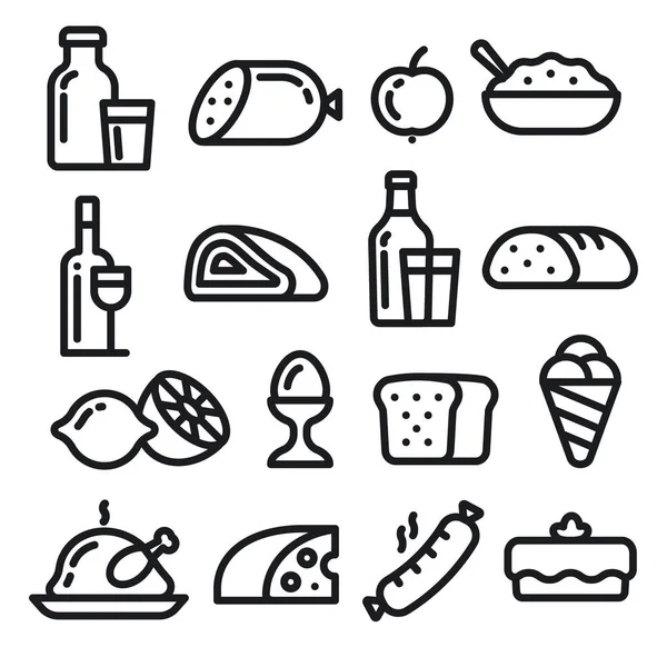 Icônes alimentaires — Image vectorielle