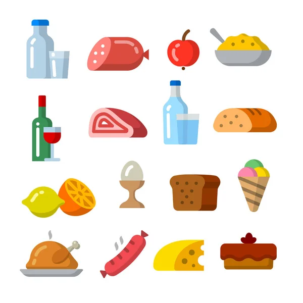 Voedsel pictogram set — Stockvector