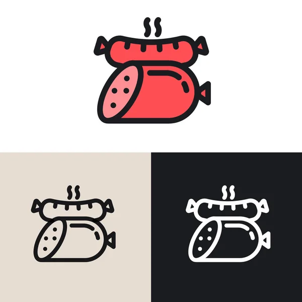 Logo graphique saucisses — Image vectorielle