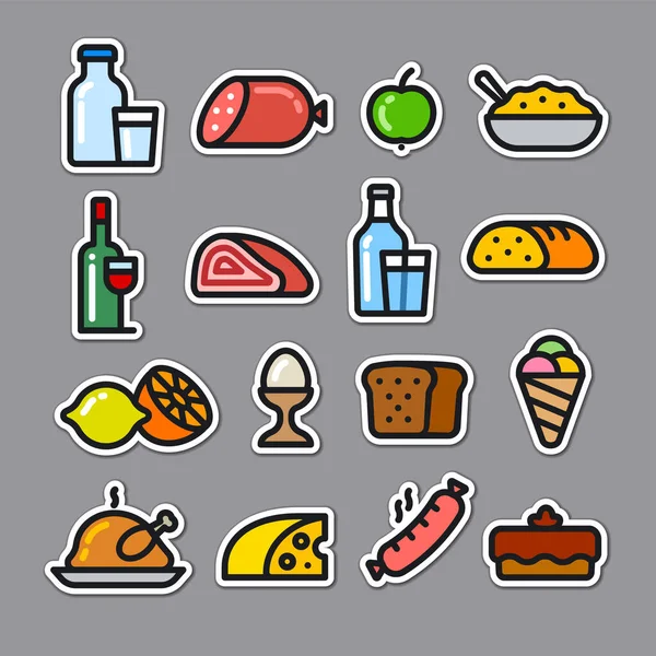 Meal stickers — Stok Vektör