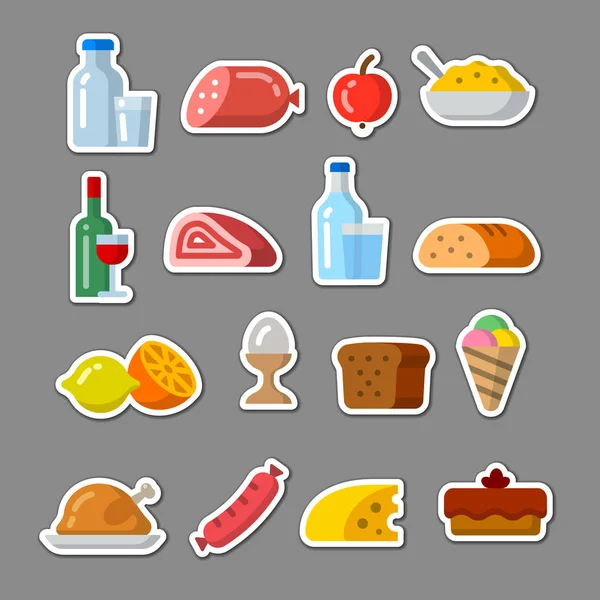 Autocollants alimentaires — Image vectorielle