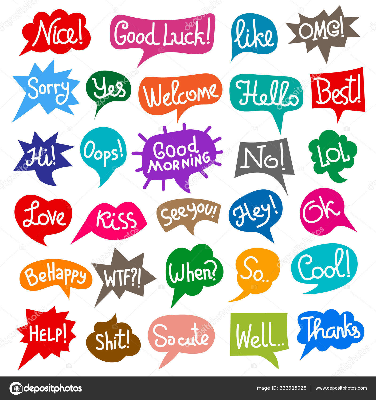 Colorful Chat Stickers Stock Vector C Olegtoka1967