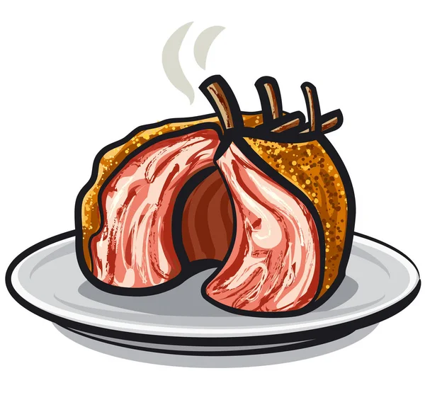 Côtes d'agneau grillées — Image vectorielle