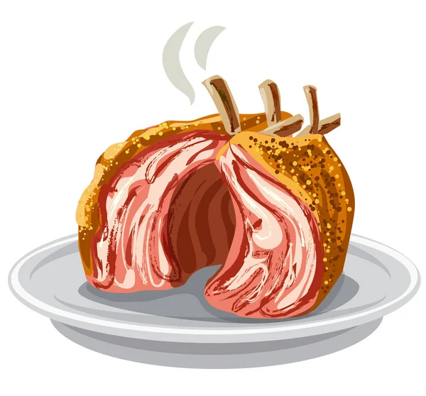 烤的羊肉排骨 — 图库矢量图片