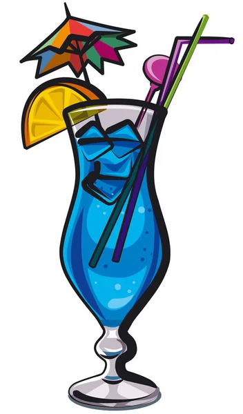 Blue lagoon cocktail — Stock Vector