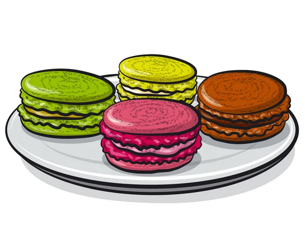 Färgglada macarons — Stock vektor