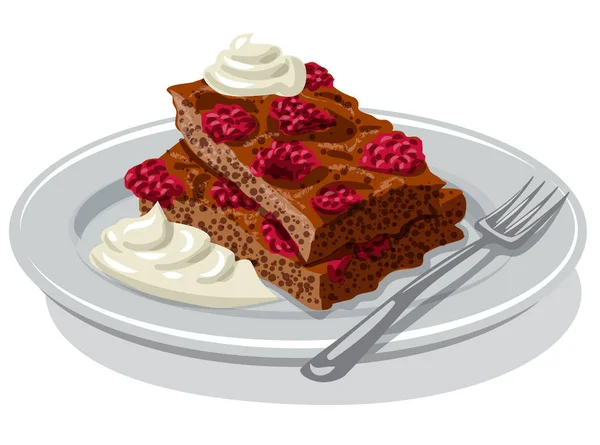 Çilekli kek — Stok Vektör