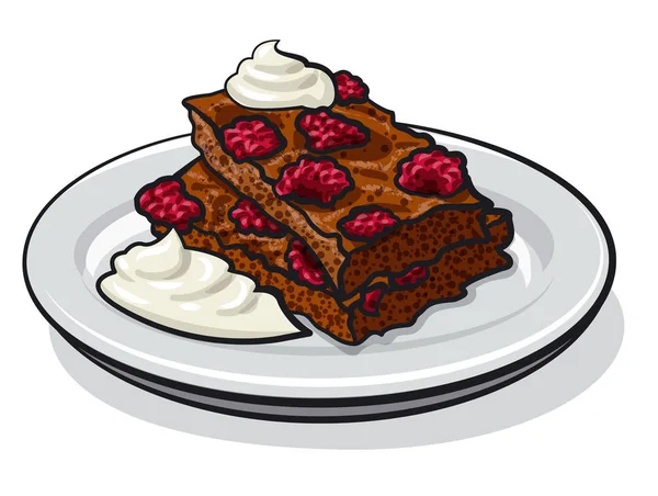 Çilekli kek — Stok Vektör