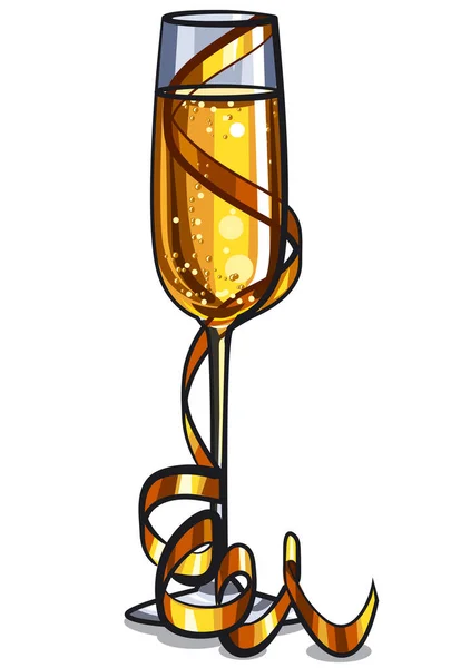 Illustrazione Del Bicchiere Champagne — Vettoriale Stock