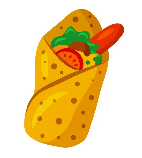 Ilustração Comida Mexicana Burritos — Vetor de Stock