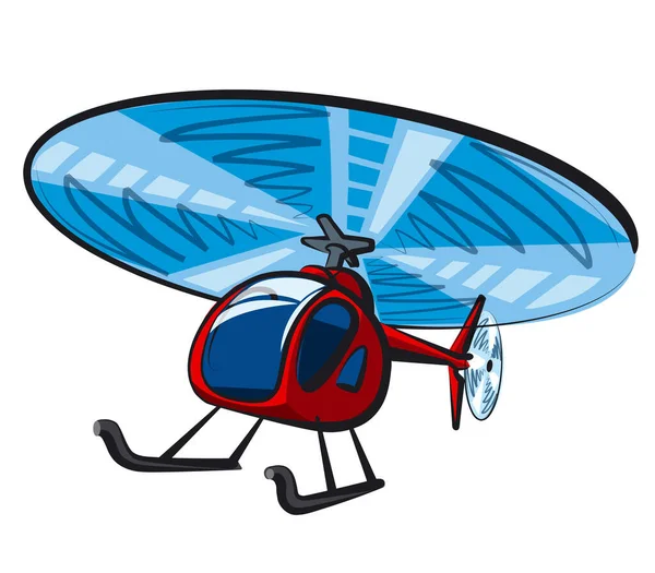 Illustration Den Röda Lilla Helikoptern — Stock vektor