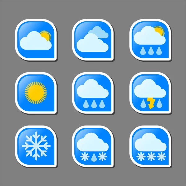 Illustration Der Wettervorhersagesymbole — Stockvektor