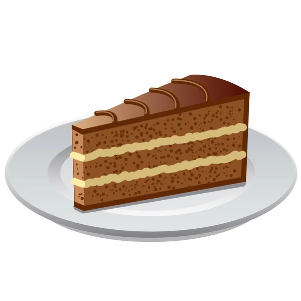 Ilustração Torta Bisquit Chocolate — Vetor de Stock