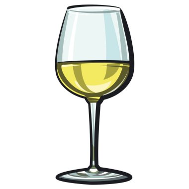 Beyaz şarap kadehinin çizimi