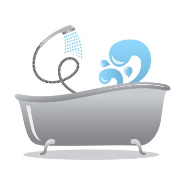 Banyo ve duş ikonunun çizimi