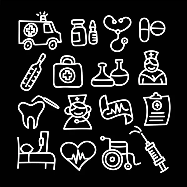 Illustration Medicine Icons — Stock Vector