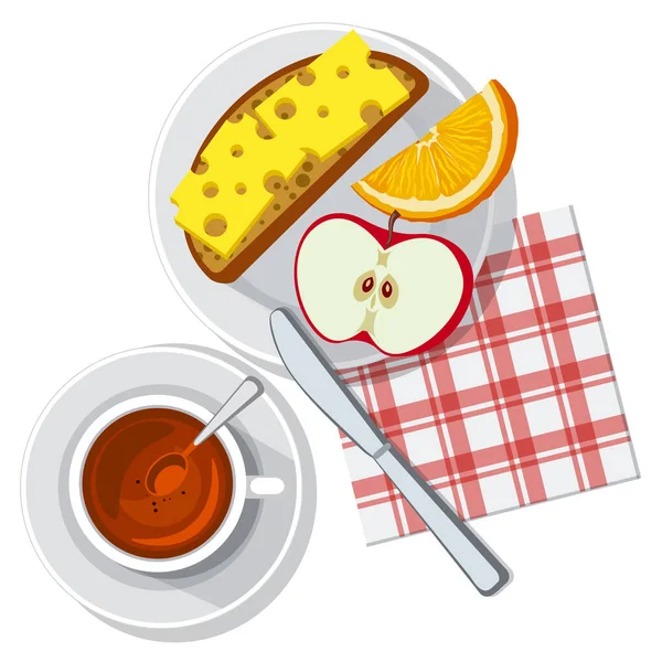 Ilustración Del Desayuno Con — Vector de stock