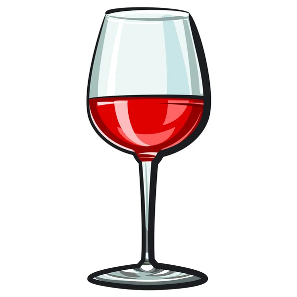 Illustration Red Wine Glass — Stock Vector