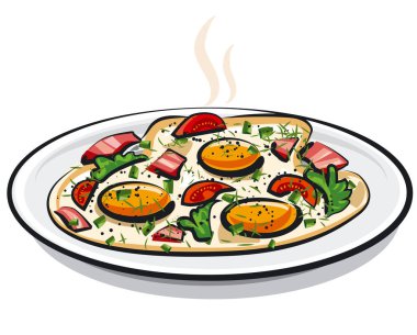 Çırpılmış yumurtanın çizimi.